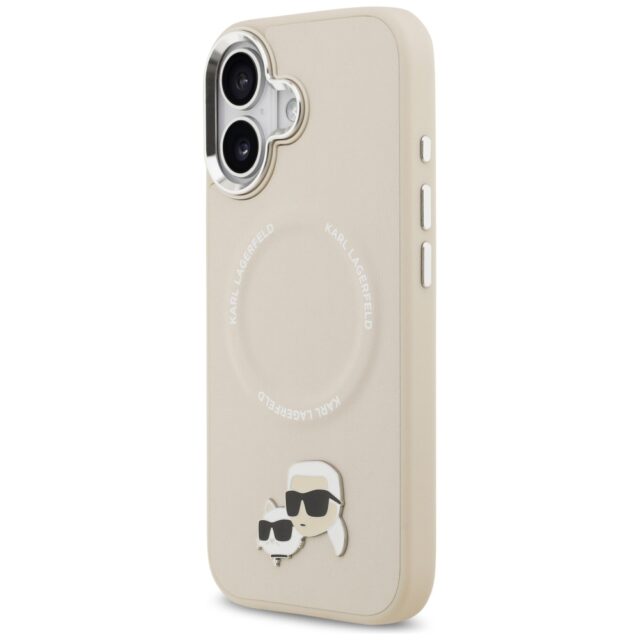Karl Lagerfeld Karl & Choupette Pins MagSafe Case for iPhone 17 Beige - imagine 2
