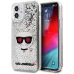 Karl Lagerfeld KLHCP12SLCGLSL iPhone 12 mini 5,4" silver hardcase Liquid Glitter Choupette