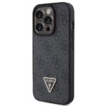 Guess GUHCP15XP4TDPK iPhone 15 Pro Max 6.7" black hardcase Leather 4G Diamond Triangle - imagine 2