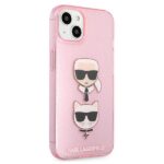 Karl Lagerfeld KLHCP13SKCTUGLP iPhone 13 mini 5,4" pink hardcase Glitter Karl`s & Choupette - imagine 4
