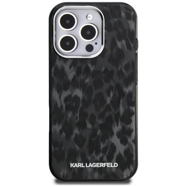 Case Karl Lagerfeld IML Leopard Pattern  MagSafe for iPhone 16 Pro black - imagine 3
