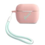 Guess GUACAPLSVSPG AirPods Pro cover pink green Silicone Vintage