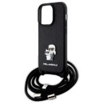 Karl Lagerfeld KLHCP14LSAKCPSK iPhone 14 Pro 6.1" hardcase black Crossbody Saffiano Metal Pin - imagine 5