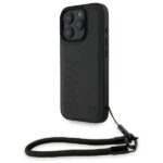 Case BMW BMHCP16X23RMRLK iPhone 16 Pro Max 6.9" black hardcase Signature Leather Wordmark Cord