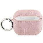 Karl Lagerfeld KLA3PGKCPP AirPods 3 cover pink Monogram Karl & Choupette Head - imagine 2