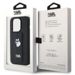 Karl Lagerfeld KLHCP14XGSACHPK iPhone 14 Pro Max 6.7" black hardcase Gripstand Saffiano Choupe - imagine 9