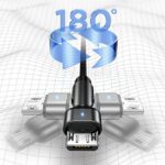 USAMS Braided Rotating Cable U60 2A microUSB green 1m SJ478USB02 (US-SJ478) - imagine 3