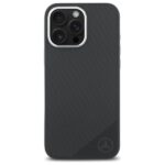 Mercedes MEHMP16L23SUGDK iPhone 16 Pro 6.3" black hardcase Silicone Tonal Logo Wood Pattern MagSafe - imagine 3