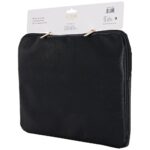 Bag Guess Sleeve 14" Grained  Zipper Pocket Triangle Logo black - imagine 5