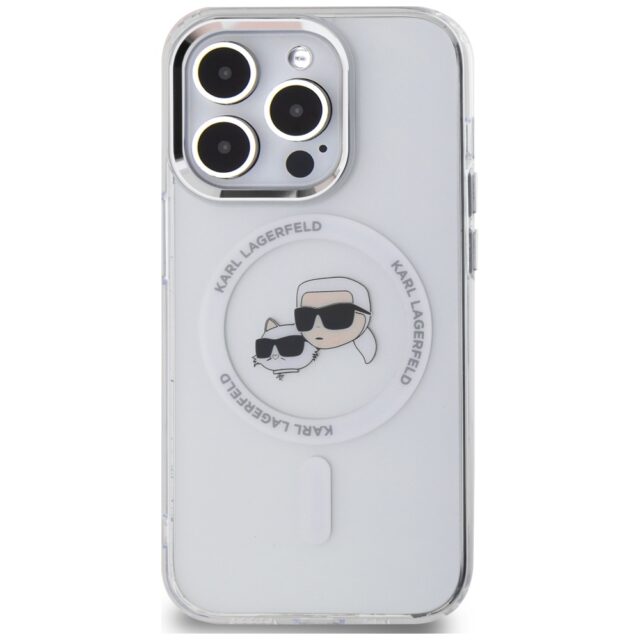 Karl Lagerfeld KLHMP14LHLSKCH iPhone14 Pro 6.1" white hardcase IML Metal Karl&Choupette Head MageSaf - imagine 3