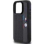 Case BMW BMHCP15X23PUPVK iPhone 15 Pro Max 6.7" black hardcase Perforated Tricolor Line - imagine 6