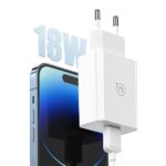 USAMS 18W Mains Charger + Lightning/USB-A Fast Charging Cable White  Series SC SCXLTZ03 - imagine 3