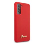 Guess GUHCS21SLSLMGRE S21 G991red hardcase Silicone Script Metal Logo - imagine 4