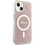 Guess GUHMP15SH4STP iPhone 15 / 14 / 13 6.1" pink hardcase IML 4G MagSafe - imagine 4