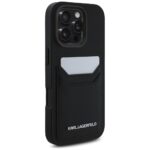 Case Karl Lagerfeld HC Grained PU Cardslot Metal Elong for iPhone 16 Pro Max black - imagine 4