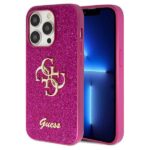 Guess GUHCP15LHG4SGU iPhone 15 Pro 6.1" purple hardcase Glitter Script Big 4G