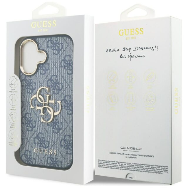Case Guess 4G Big 4G Classic Logo for iPhone 17 blue gold - imagine 8