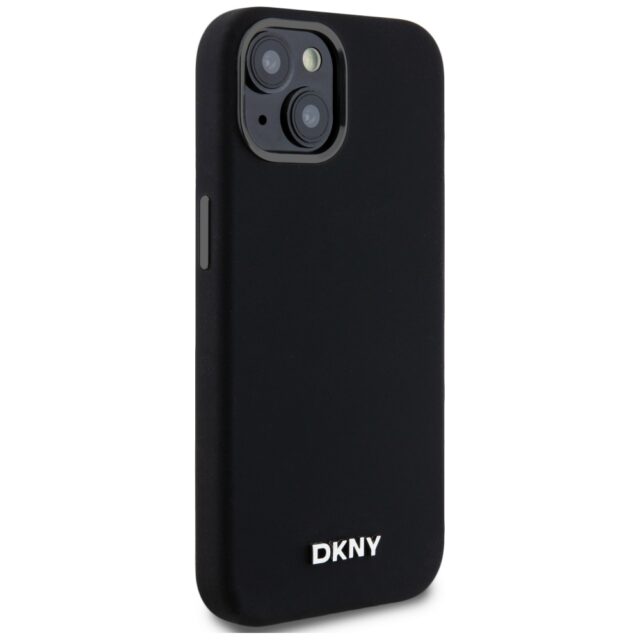 DKNY DKHMP14SSMCHLK iPhone 14 / 15 / 13 6.1" black hardcase Liquid Silicone Small Metal Logo MagSafe - imagine 4