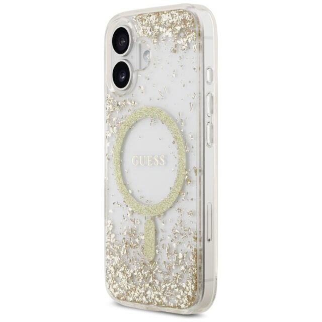 Guess Resin Bottom Glitter MagSafe case for iPhone 17 gold - imagine 2