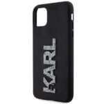 Karl Lagerfeld KLHCN613DMBKCK iPhone 11/ Xr 6.1" black hardcase 3D Rubber Glitter Logo - imagine 6