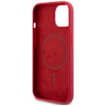 Case Karl Lagerfeld Silicone Karl&Choupette Heads Ring MagSafe for iPhone 15 red - imagine 7