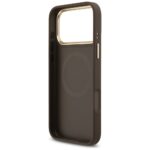 Case Guess 4G Strass Logo & Big Strap    Metal Buttons MagSafe for iPhone 17 Pro Max brown - imagine 7