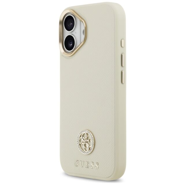 Case Guess Grained Strass Logo MagSafe for iPhone 17 beige - imagine 2