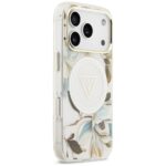 Guess IML Glitter Flowers Triangle MagSafe Case for iPhone 17 Pro White - imagine 4