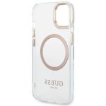 Guess GUHMP14SHTRMD iPhone 14 / 15 / 13 6.1" gold hard case Metal Outline Magsafe - imagine 7
