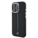 Mercedes MEHMP16X23SUMBK iPhone 16 Pro Max 6.9" black hardcase Silicone Blue Stripe MagSafe - imagine 2