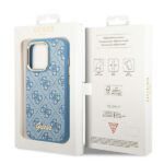 Guess GUHCP14LHG4SHB iPhone 14 Pro 6,1" blue hard case 4G Vintage Gold Logo - imagine 8