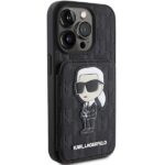 Karl Lagerfeld KLHCP15LSAKKNSCK iPhone 15 Pro 6.1" black hardcase Saffiano Cardslots and Stand - imagine 4