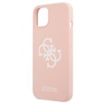 Guess GUHCP13MLS4GWPI iPhone 13 / 14 / 15 6,1" pink hard case Silicone 4G Logo - imagine 6