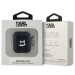 Karl Lagerfeld KLA2PGCHPK AirPods 1/2 cover black Monogram Choupette Head - imagine 3