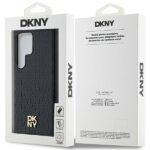 DKNY DKHMS24LPSHRPSK S24 Ultra S928 black hardcase Leather Pattern Metal Logo MagSafe - imagine 8