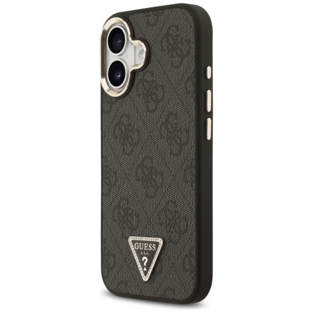 Case Guess 4G Triangle Logo MagSafe for iPhone 17 black gold - imagine 2