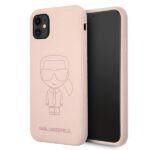 Karl Lagerfeld KLHCN61SILTTPI iPhone 11 6,1" / Xr Silicone Ikonik Outline pink