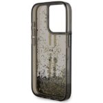 Guess GUHCP15XLFCSEGK iPhone 15 Pro Max 6.7" black hardcase Liquid Glitter Gold Stripes - imagine 7
