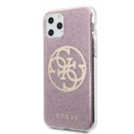 Guess GUHCN65PCUGLPI iPhone 11 Pro Max pink hard case 4G Circle Glitter - imagine 2
