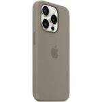 Etui Apple MT1E3ZM/A iPhone 15 Pro 6.1" MagSafe popielaty brąz/clay Silicone Case - imagine 2