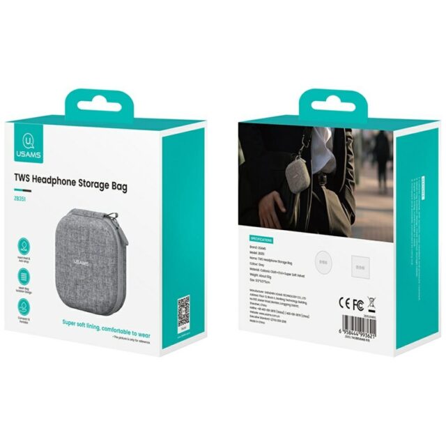 Earphones Case TWS USAMS ZB351 gray - imagine 10
