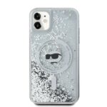 Karl Lagerfeld KLHMN61LGCHSGH iPhone 11/ Xr 6.1" hardcase transparent Liquid Glitter Choupette Head - imagine 3