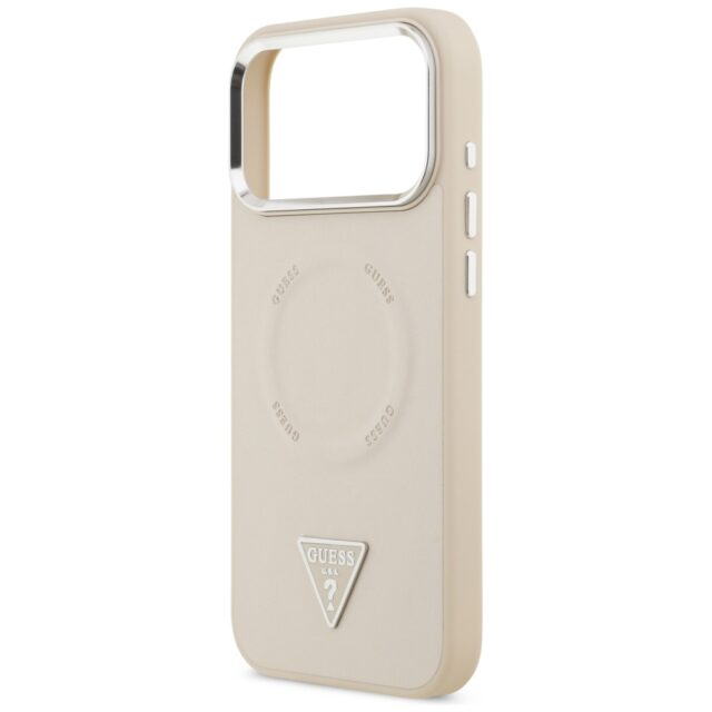 Guess Triangle Logo MagSafe Case for iPhone 17 Pro Max Beige - imagine 6