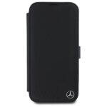 Mercedes MEBKP16X23RBGVK iPhone 16 Pro Max 6.9" black bookcase Leather Wood Imitation - imagine 3