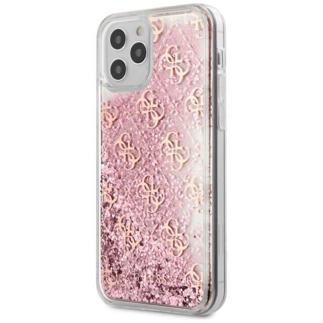 Guess GUHCP12LLG4GSPG iPhone 12 Pro Max 6,7" pink hardcase 4G Liquid Glitter - imagine 2