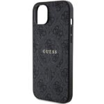 Guess GUHMP15SG4GFRK iPhone 15 / 14 / 13 6.1" black hardcase 4G Collection Leather Metal Logo - imagine 6