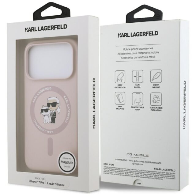 Karl Lagerfeld Silicone Karl&Choupette Ring MagSafe Case for iPhone 17 Pro Pink - imagine 8