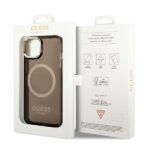 Guess GUHMP14SHTCMK iPhone 14 / 15 / 13 6.1" black hard case Gold Outline Translucent MagSafe - imagine 8