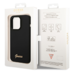 Guess GUHCP14XSLSMK iPhone 14 Pro Max 6,7" black hard case Silicone Vintage Gold Logo - imagine 8