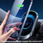 USAMS magnetic wireless charging holder 15W for air vent black CD182ZJ01 (US-CD182) - imagine 3